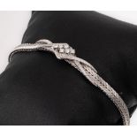 18 kt Gold Brillant-Armband, WG 750/000, versteiftes