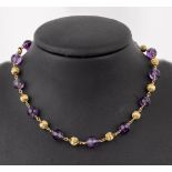 14 kt Gold Amethyst-Collier, GG 585/000,