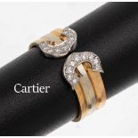 18 kt Gold CARTIER Brillant-Ring, GG/WG/RG 750/000, CC