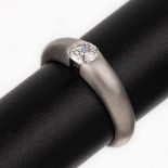 18 kt Gold Diamant-Ring, WG 750/000, Altschliffdiamant