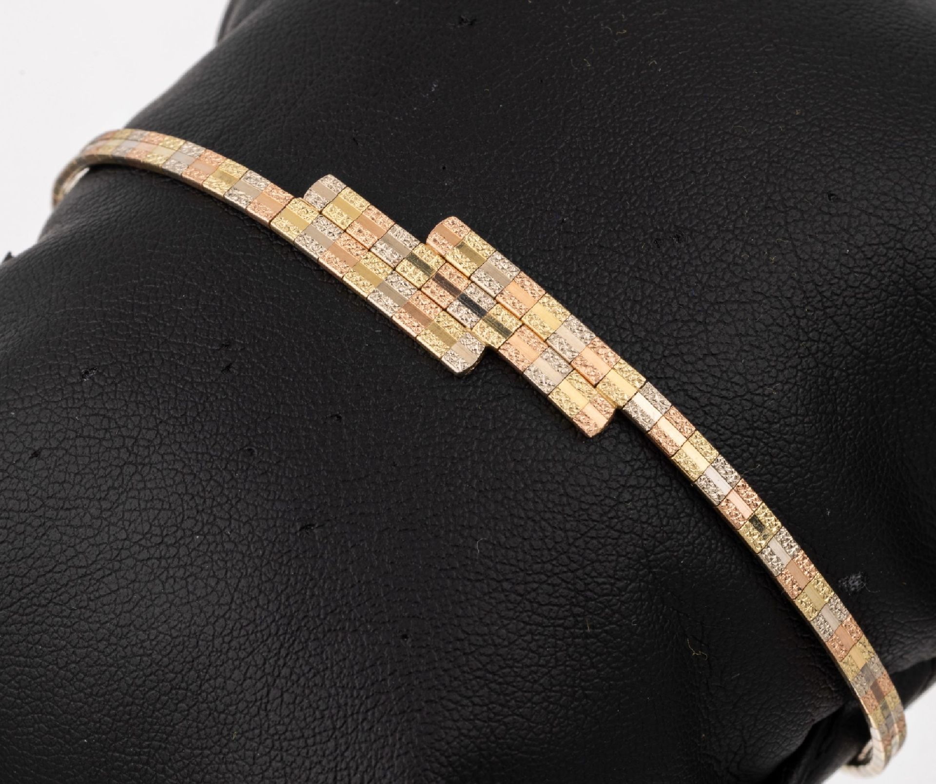 14 kt Gold Armband, GG/WG/RG 585/000, tricolor, L. ca.