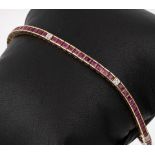 14 kt Gold Rubin-Brillant-Armband, GG 585/000,