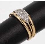 14 kt Gold Brillant-Ring, GG/WG 585/000, 16in WG