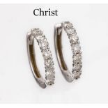 Paar 14 kt Gold CHRIST Brillant-Creolen, WG585/000, 14