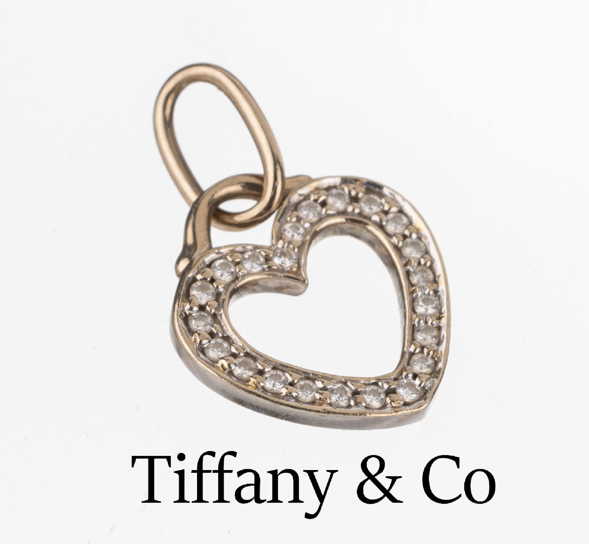 18 kt Gold TIFFANY & CO Brillant-Anhänger 'Herz', WG