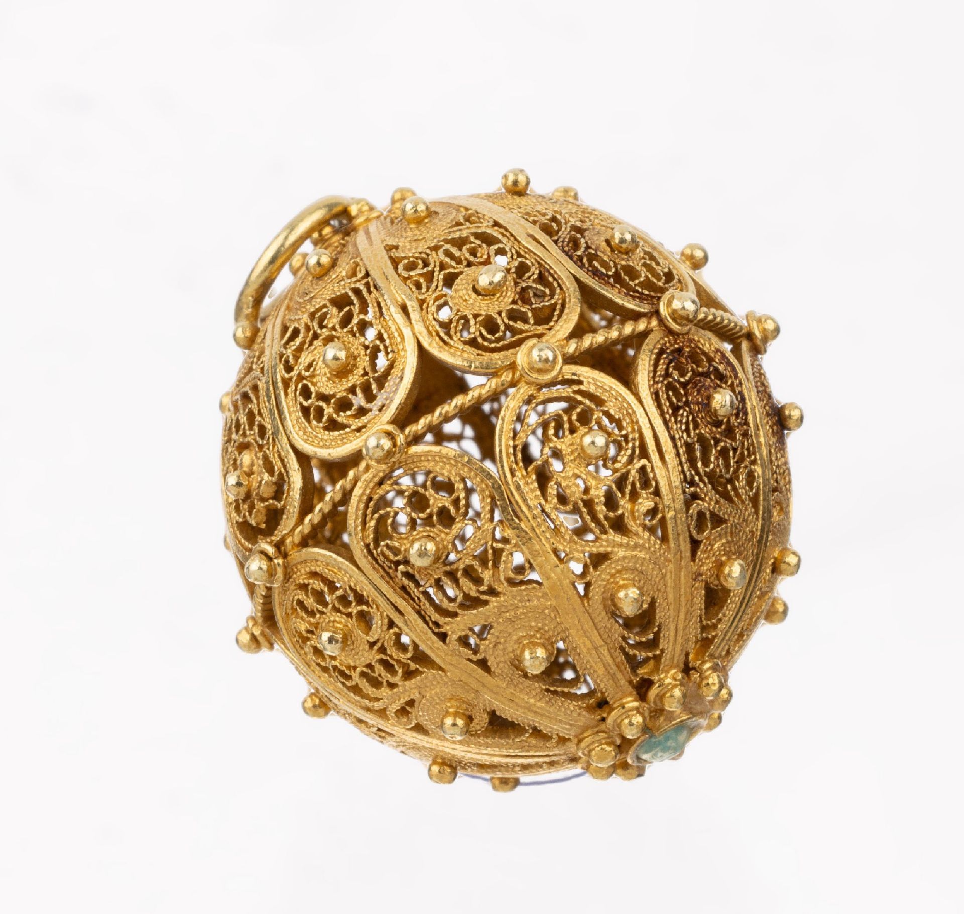 14 kt Gold Anhänger 'Kugel', GG 585/000 gepr.,