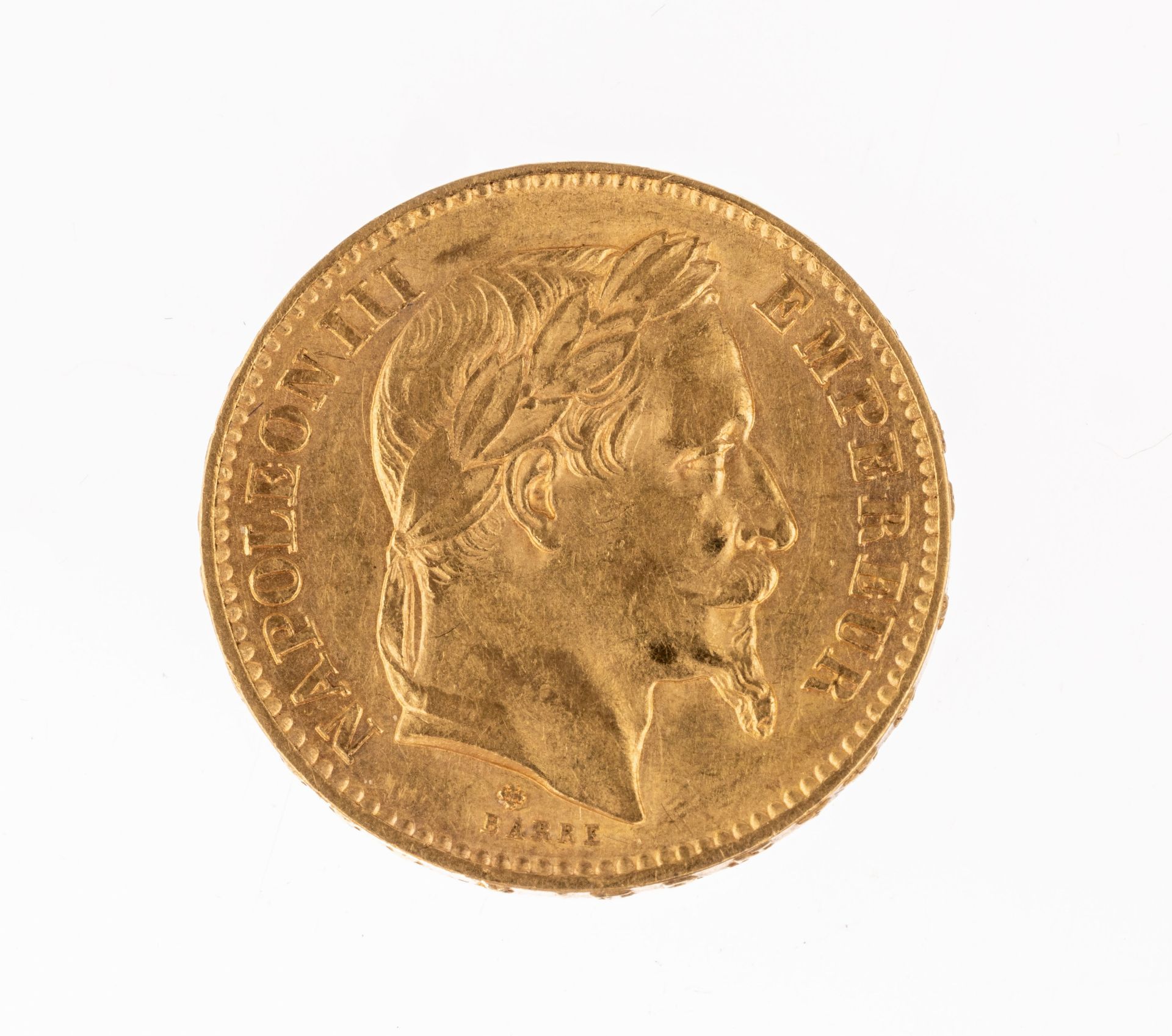 Goldmünze 20 Francs, Napoleon III., 1867, Empire