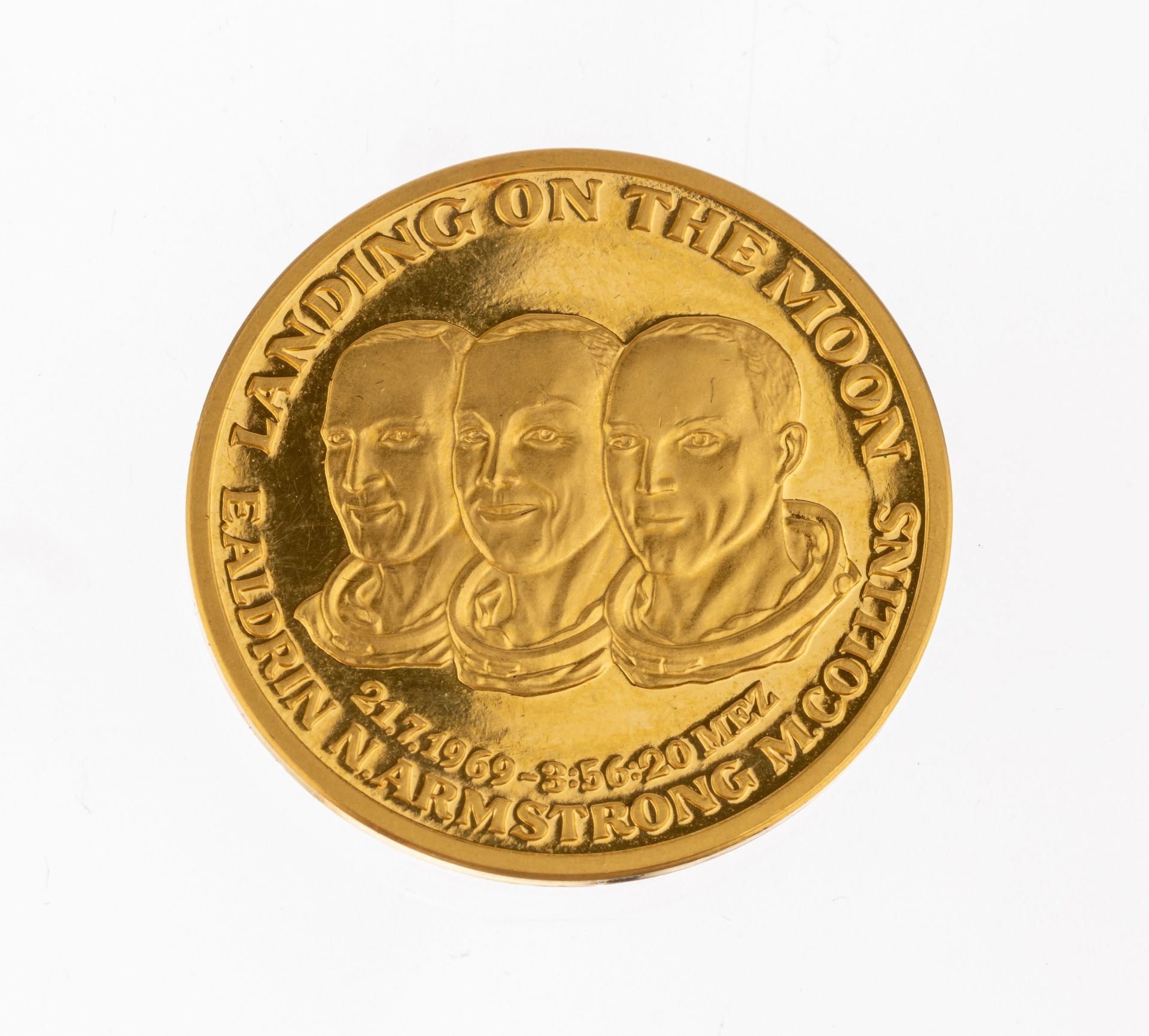 Gold Medaille 'Mondlandung', GG 999/000, AV: Landing on