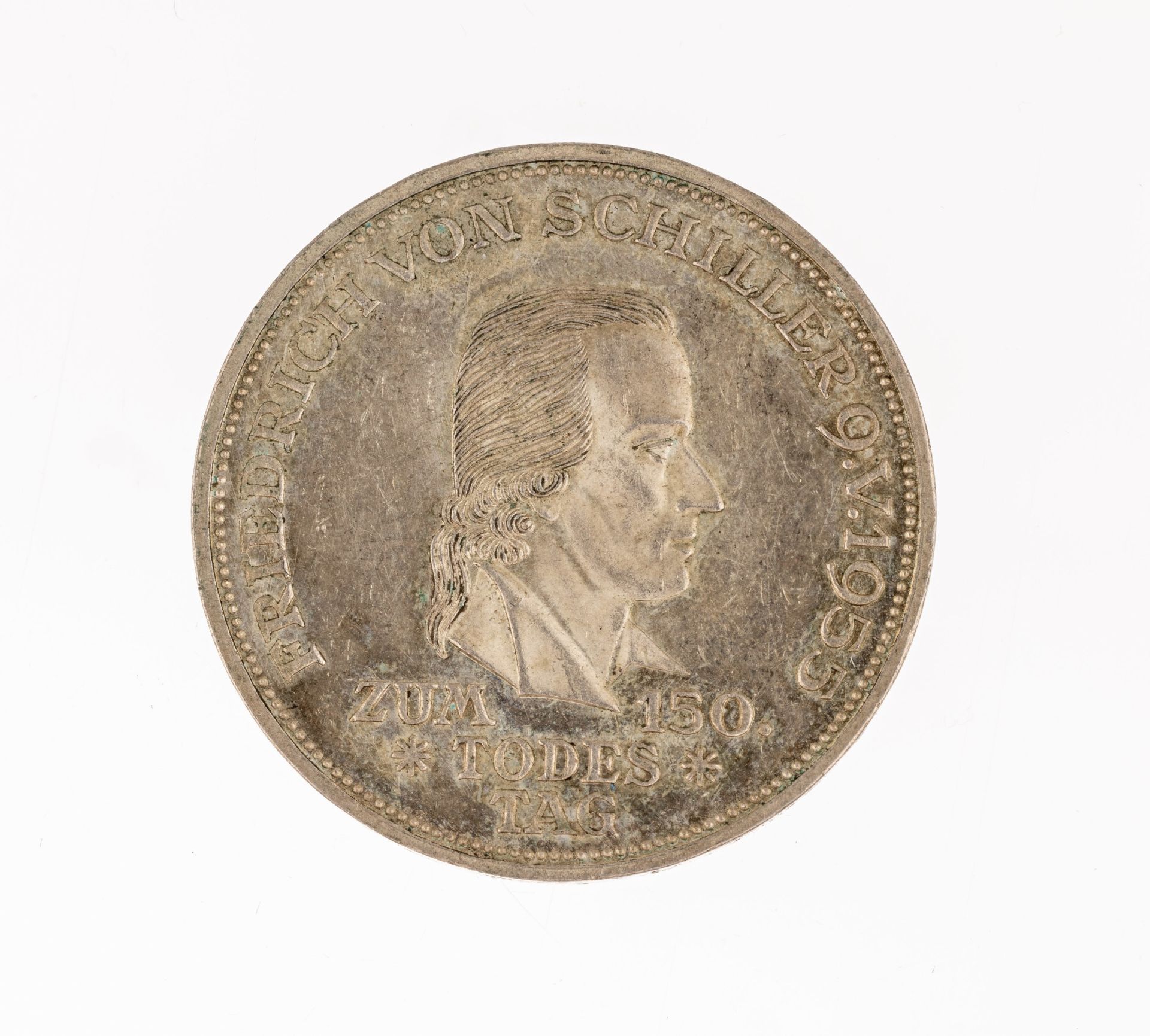 Silbermünze, 5 DM, Deutschland 1955, AV: zum 150.