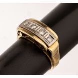 14 kt Gold Brillant-Ring, deutsch um 1930/40, GG/WG