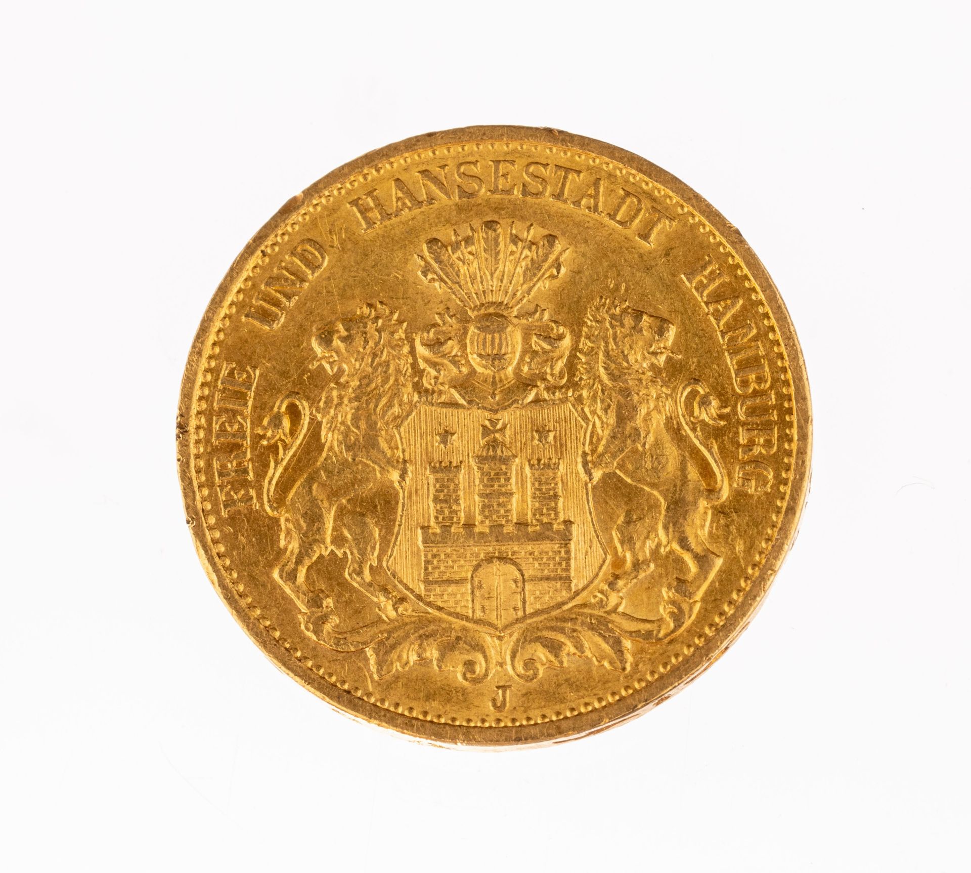 Goldmünze 20 Mark, Deutsches Reich 1897, Freie und