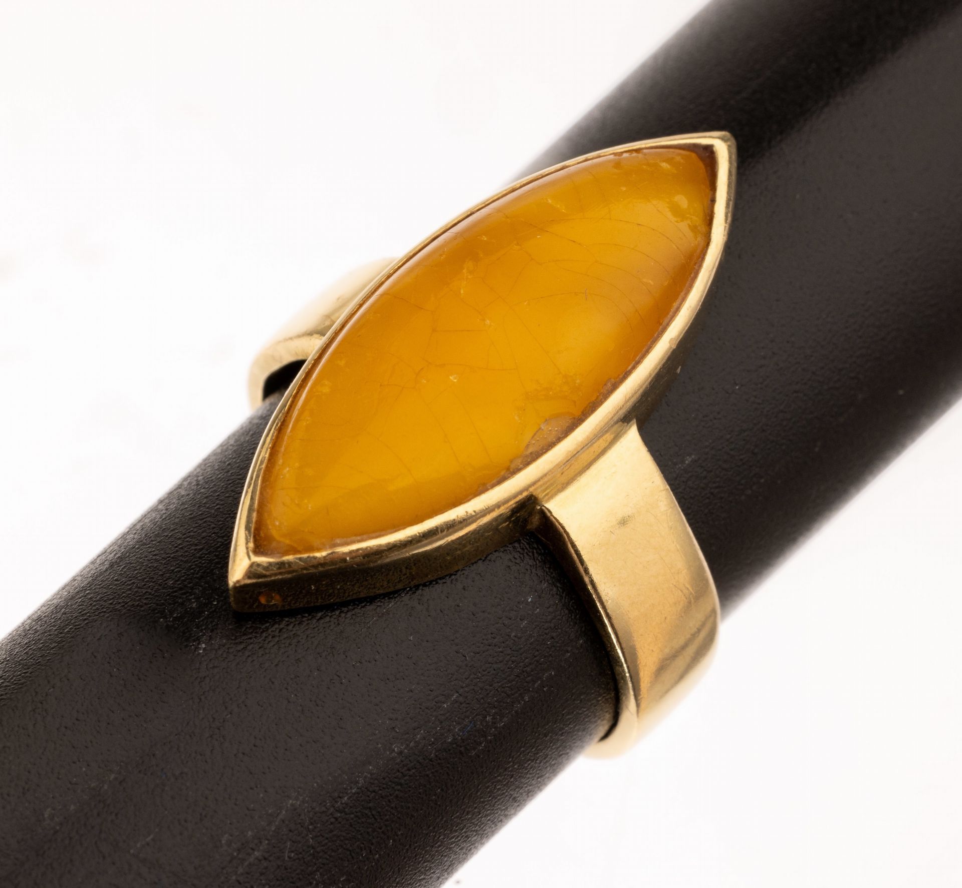 18 kt Gold Bernstein-Ring, GG 750/000, schwere massive