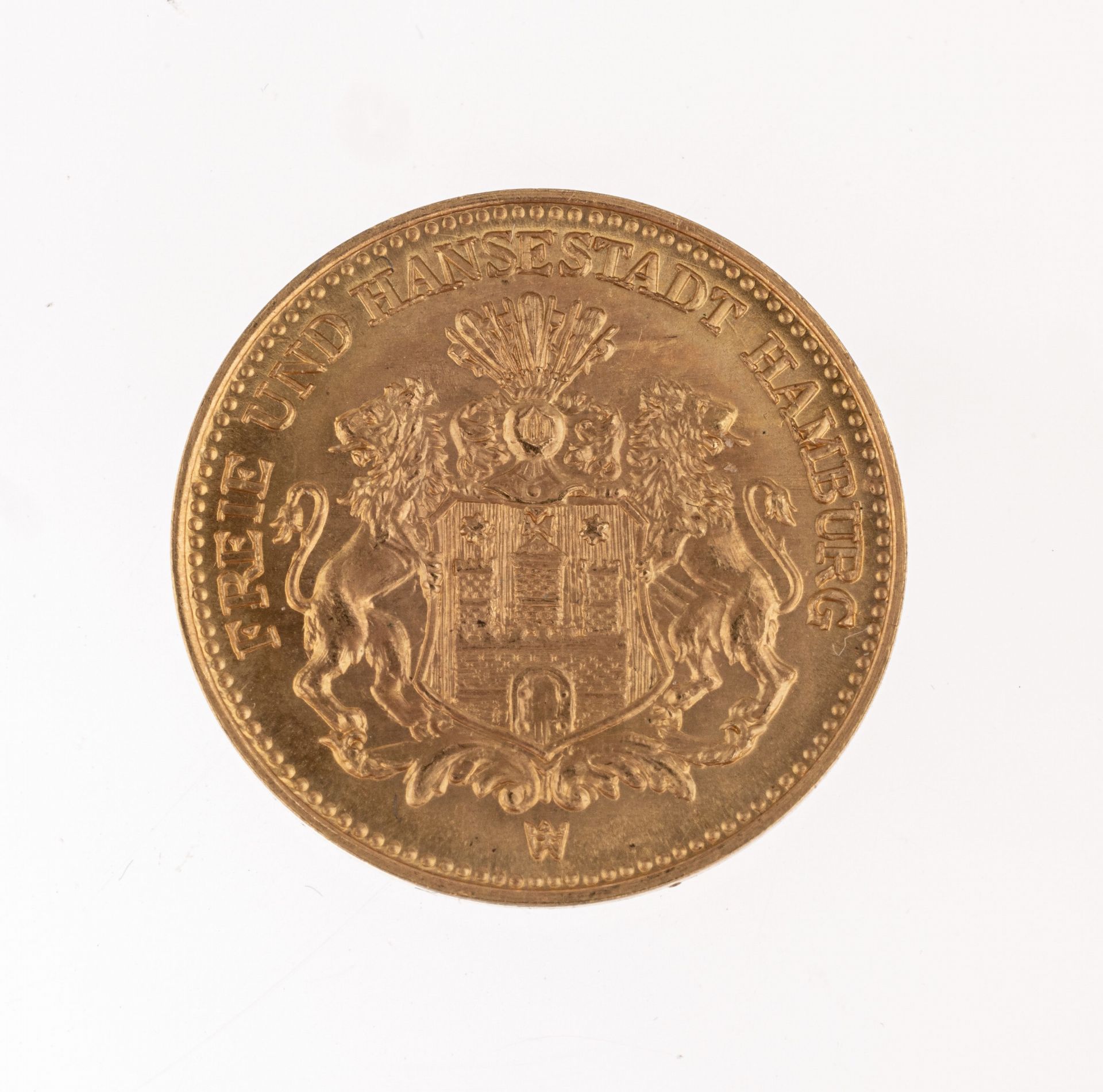 Goldmünze 5 Mark, Deutsches Reich, 1877, Freie und