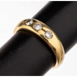 18 kt Gold Brillant-Ring, GG 750/000, 3 Brillanten zus.