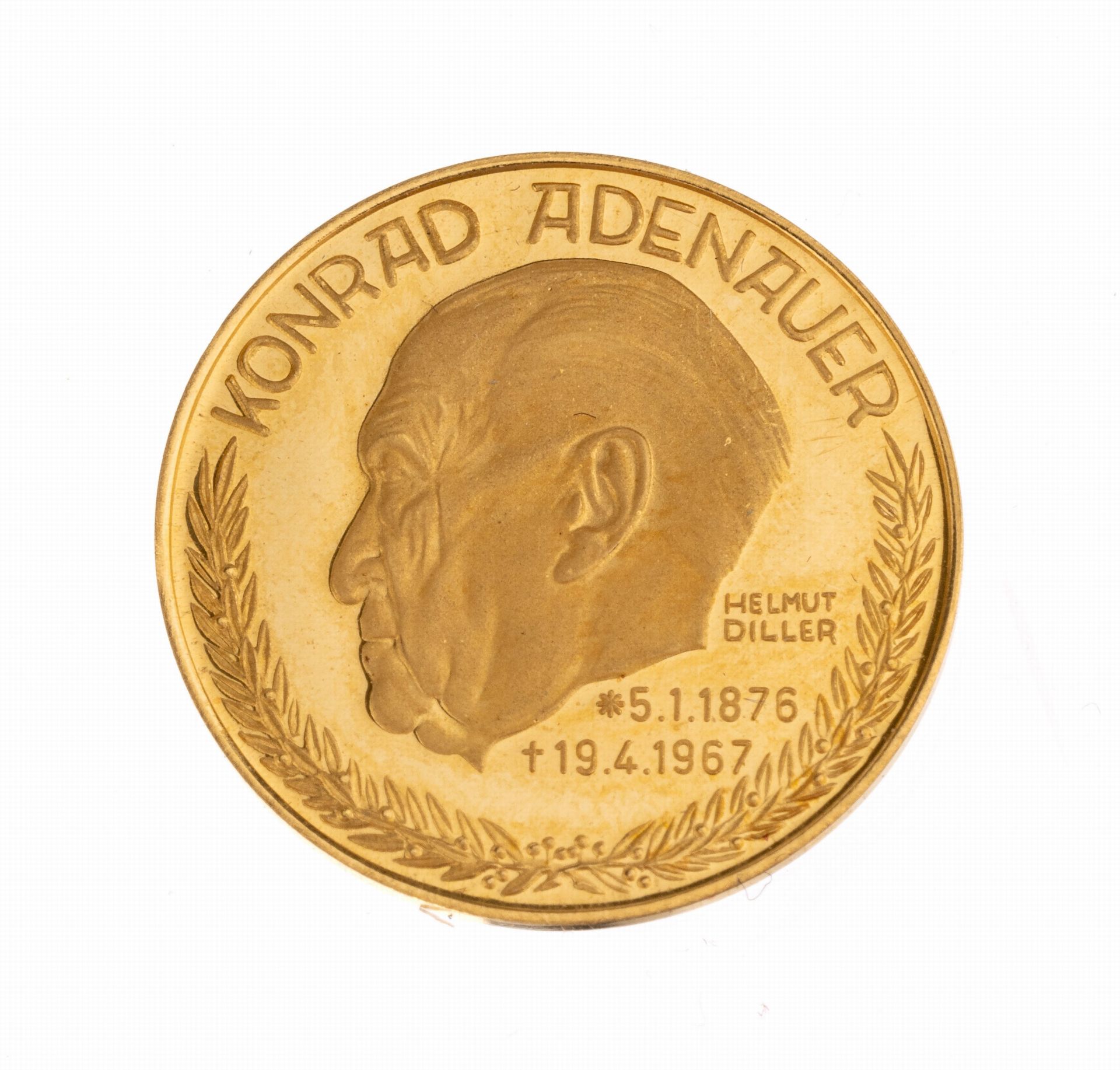 Goldmedaille 'Konrad Adenauer',   GG 900/000,AV: Adenauer