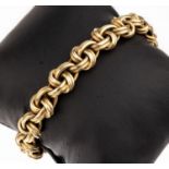 14 kt Gold Armband,   GG 585/000, Glieder in Knotenform,