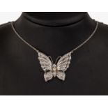 14 kt Gold Brillant-Collier 'Schmetterling',   WG 585/000,