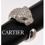 18 kt Gold PANTHERE DE CARTIER Brillant- Smaragd-Ring,