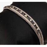 14 kt Gold Brillant-Saphir-Armband,   WG 585/000, 7