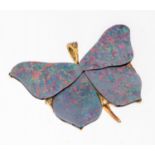 18 kt Gold Opal-Anhänger 'Schmetterling',   GG 750/000,