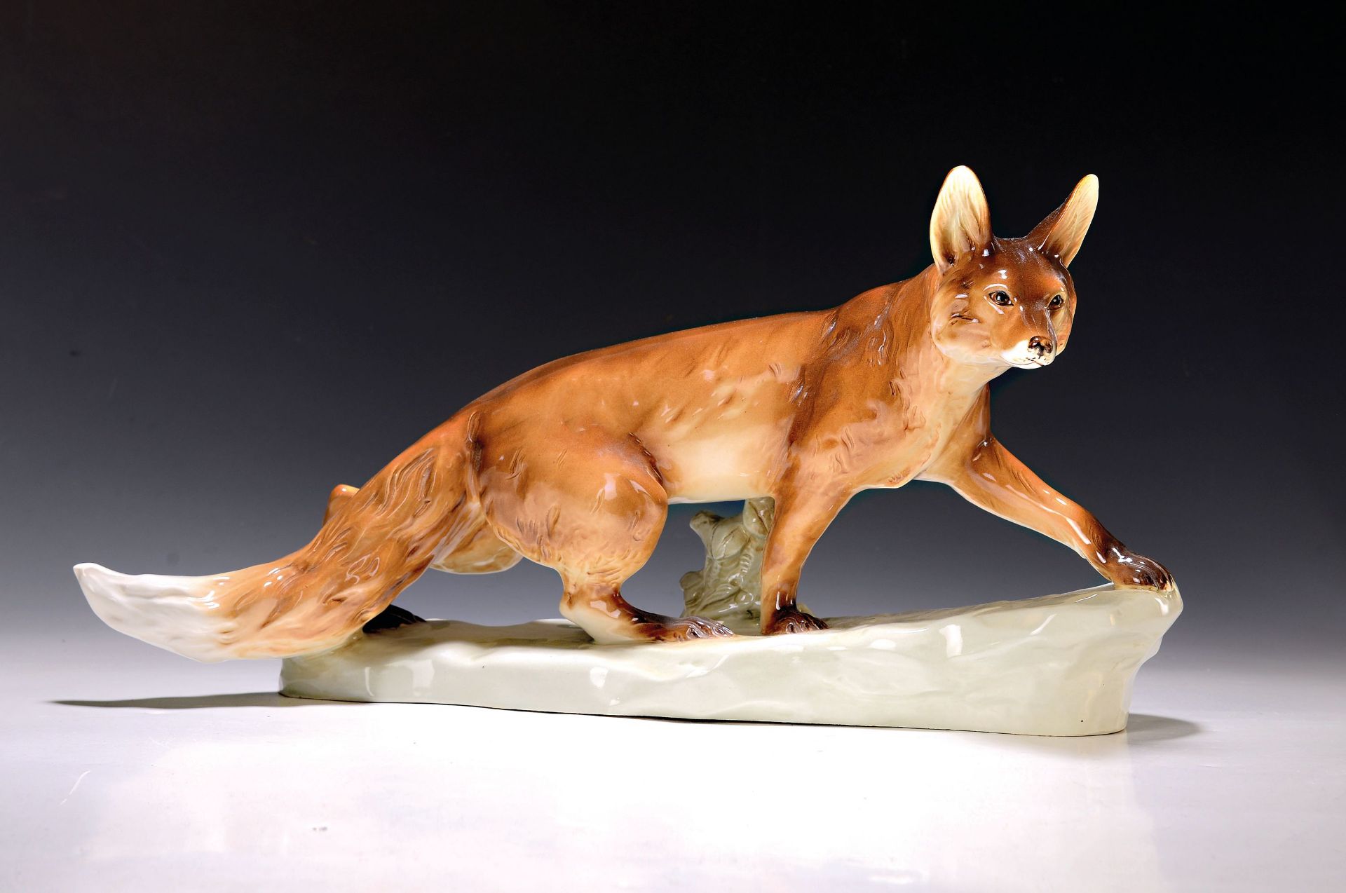 Tierplastik Fuchs, Royal Dux, Böhmen, Entw. 1930er-Jahre,
