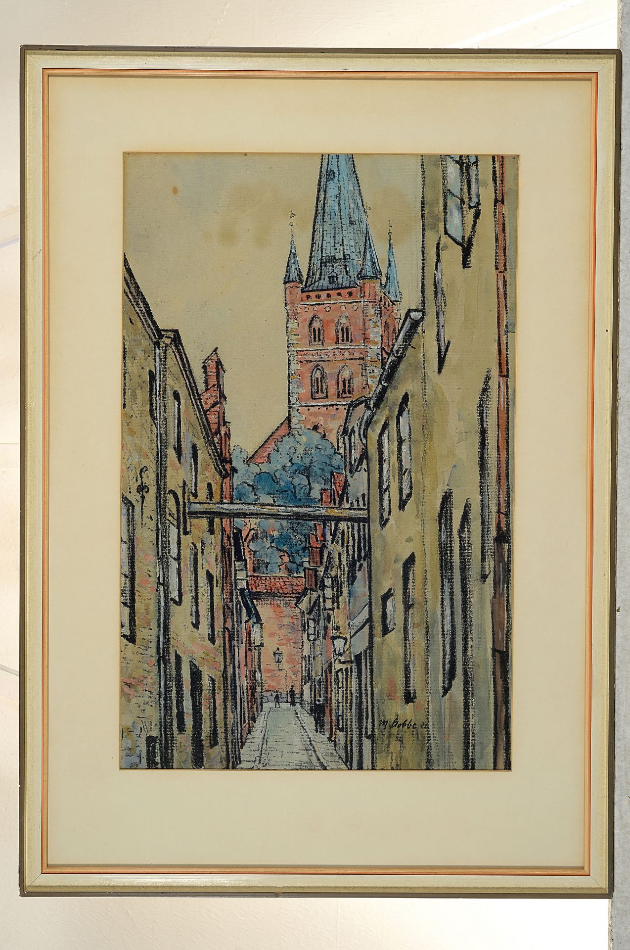 Max Stobbe, 1883 Altona-1963 Hamburg,  Stadtansicht mit - Bild 3 aus 4
