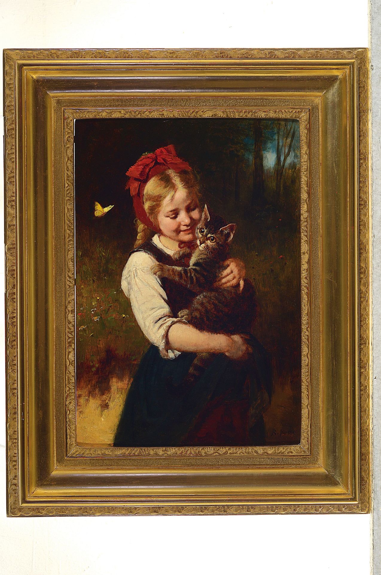 Rudolf Epp, 1834 Eberbach-1910 München, Mädchen mit Katze - Image 3 of 4