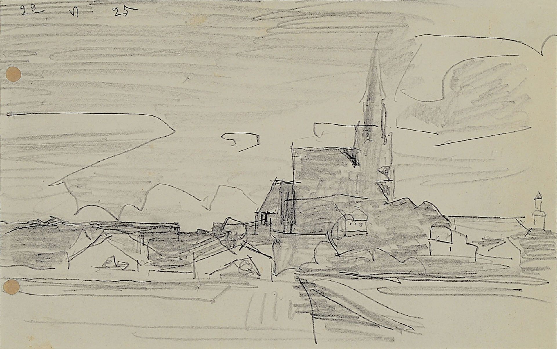 Lyonel Feininger, 1871-1956 New York,  Bleistiftzeichnung