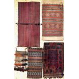 5 Lots Taschen, Persien, um 1950/1960, Wolle auf Wolle,