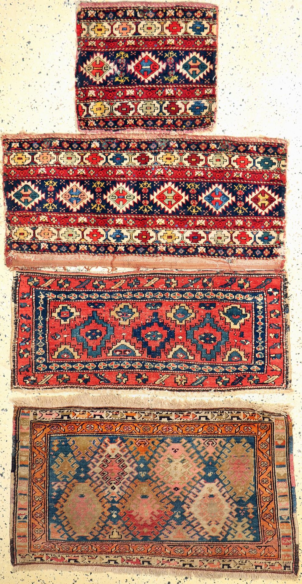 4 Shahsawan Mafraschteile, Persien, um 1900, Wolle auf