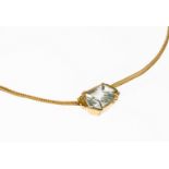 18 kt Gold Aquamarin Collier,   GG 750/000, Aquamarin im