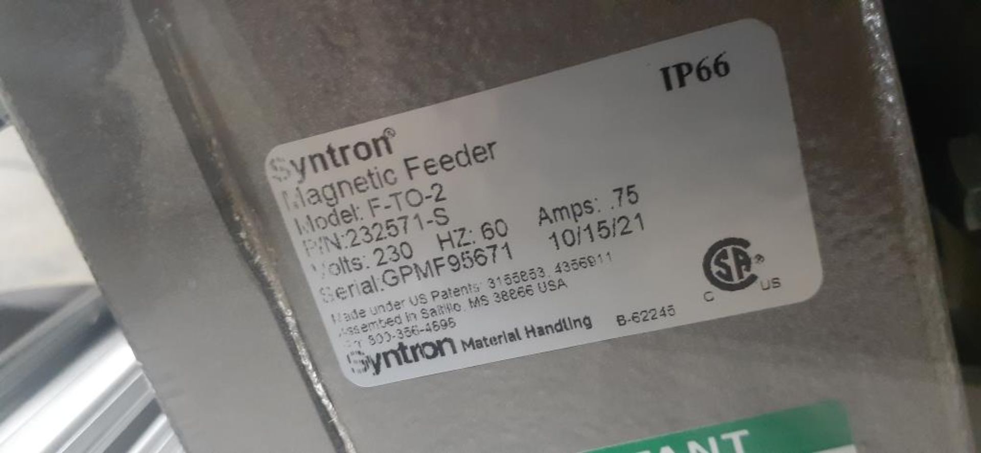 Syntron Magnetic Feeders - Image 9 of 9