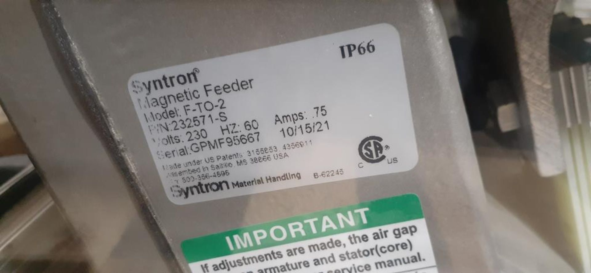 Syntron Magnetic Feeders - Image 5 of 7