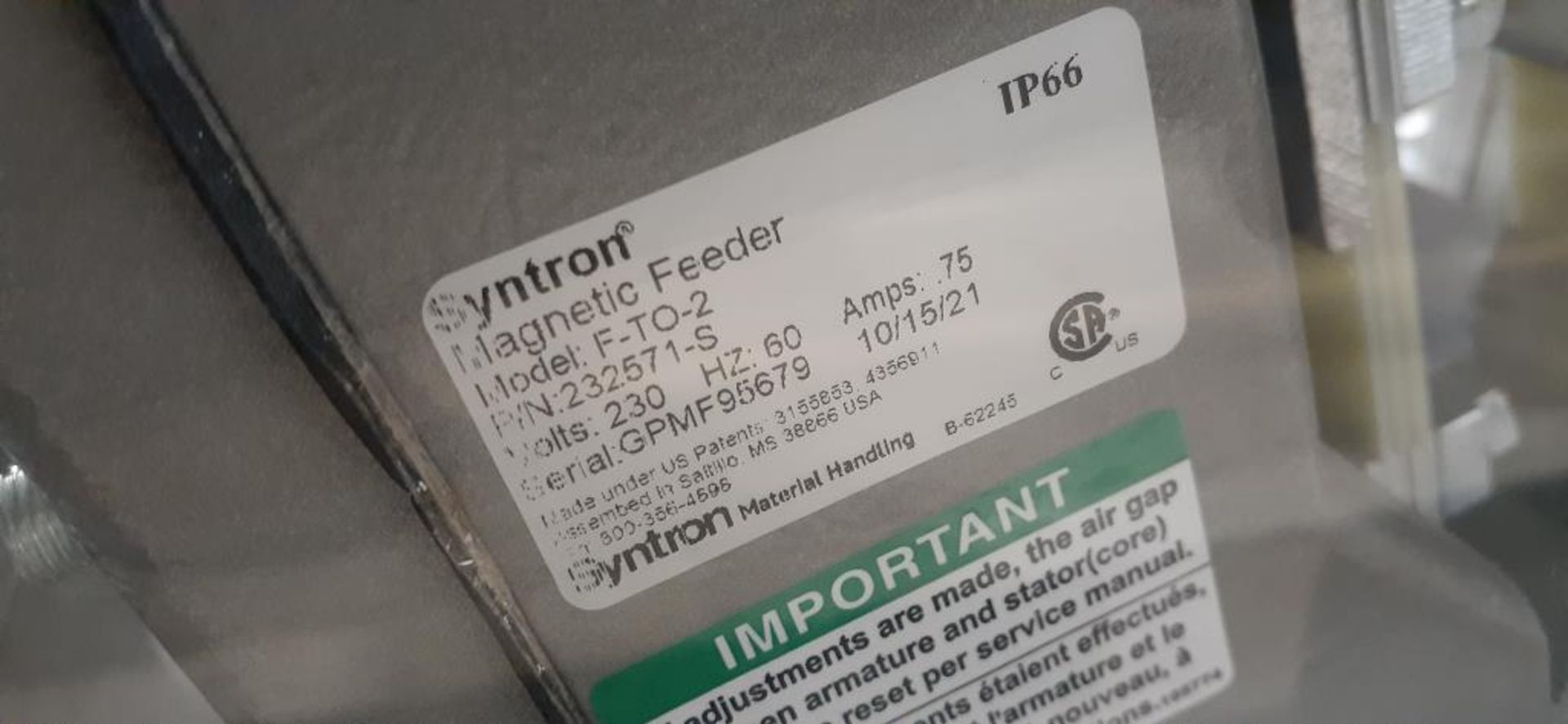 Syntron Magnetic Feeders - Image 3 of 6