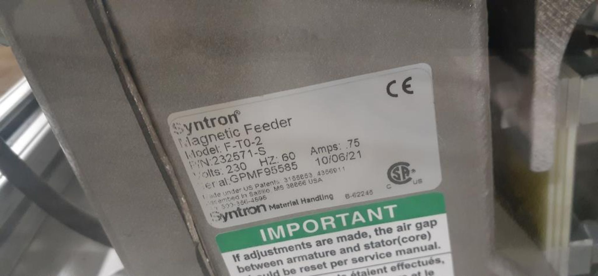 Syntron Magnetic Feeders - Image 6 of 8