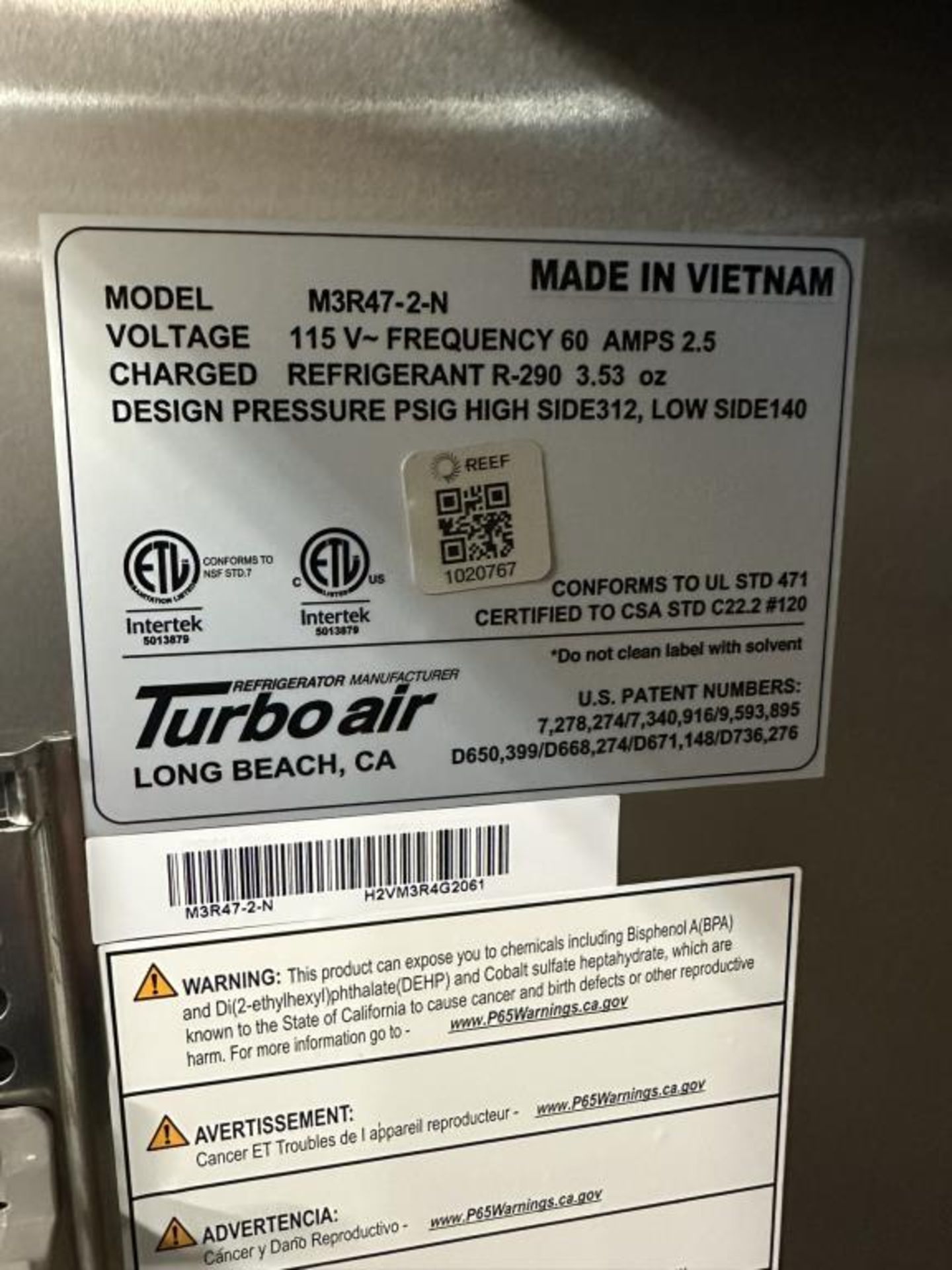 Turbo Air 2-Section Commercial Refrigerator - Image 4 of 4