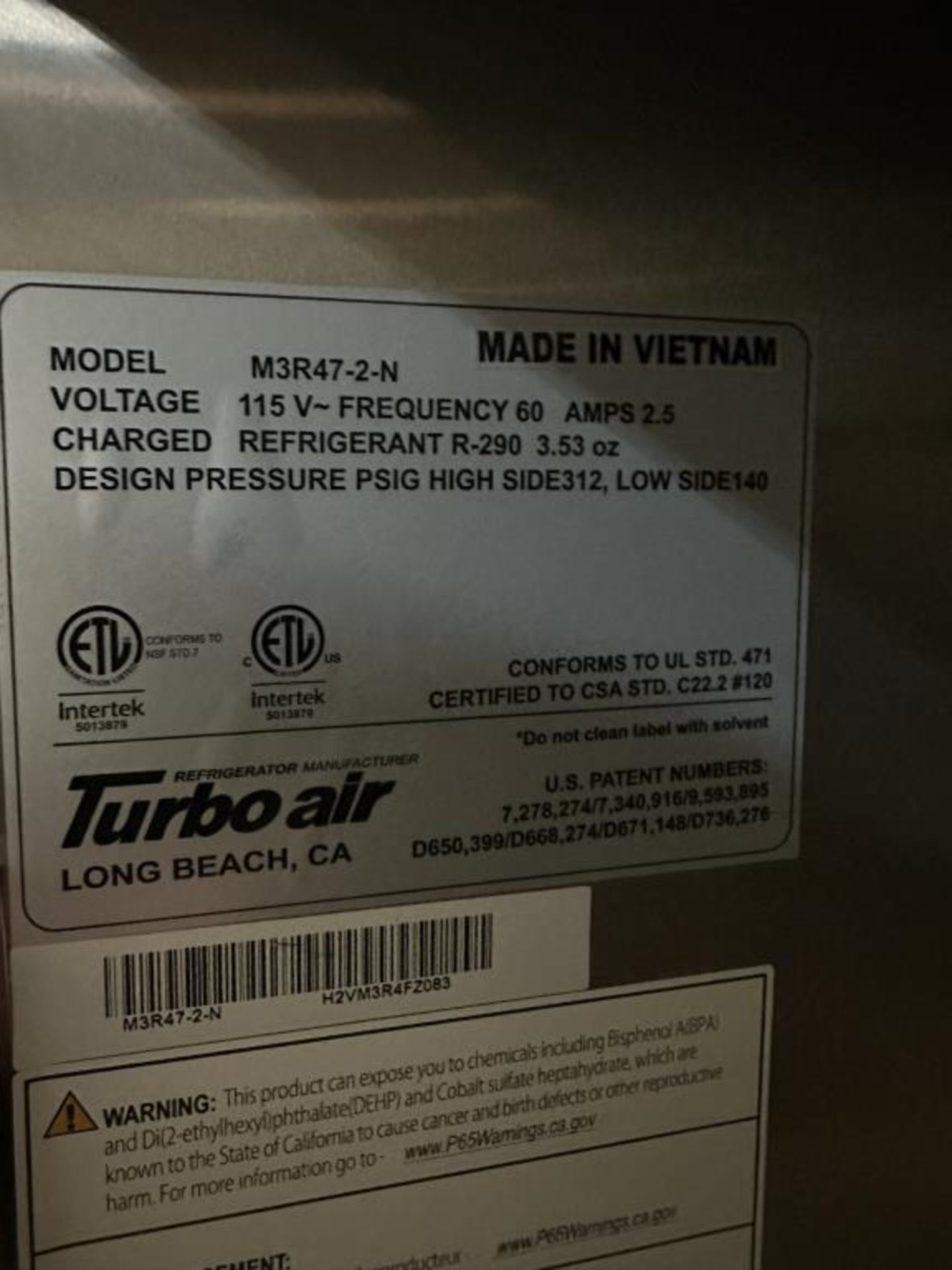 Turbo Air 2-Section Commercial Refrigerator - Image 4 of 4