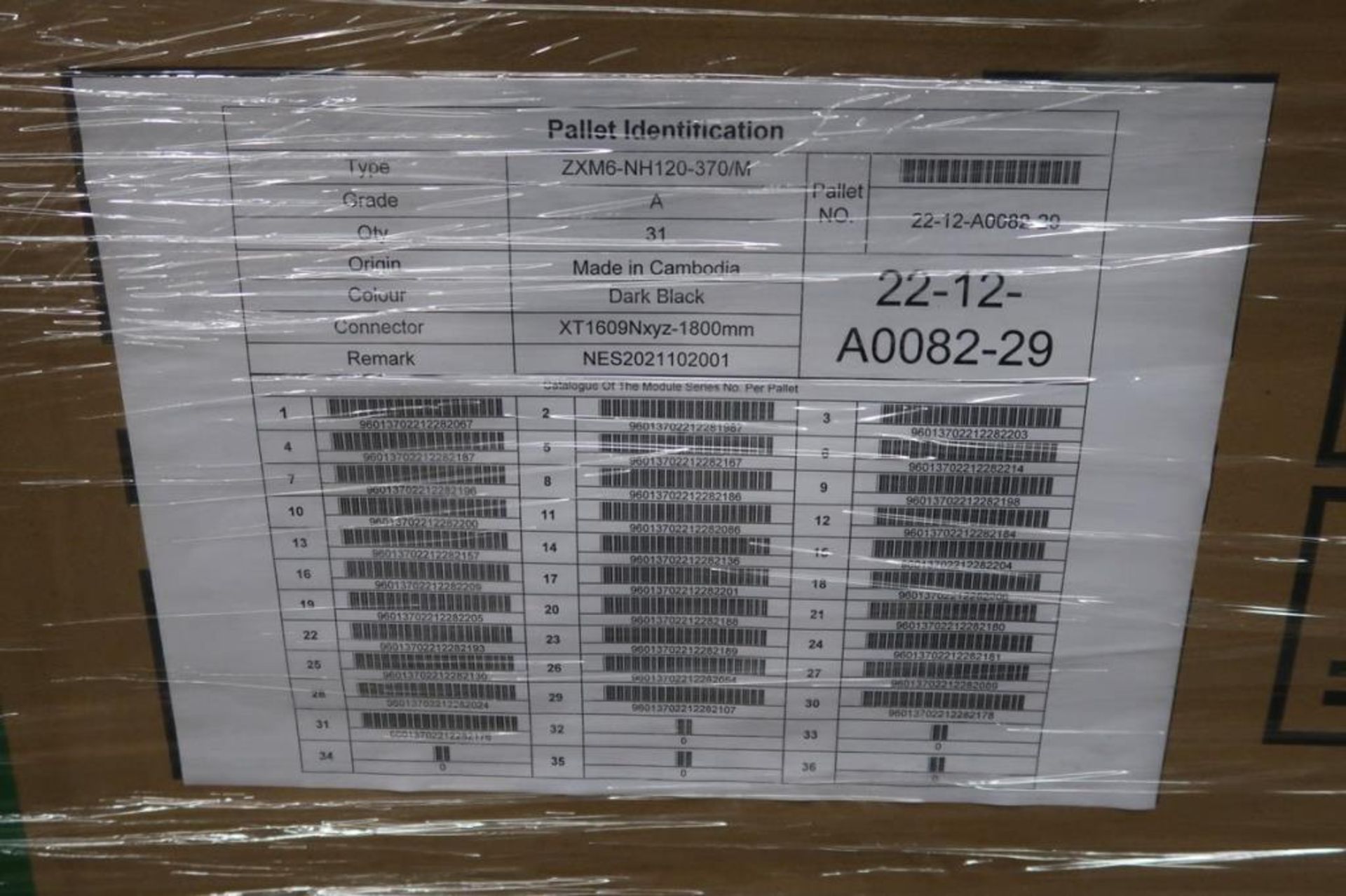 ZNSHINE Pallets of 370W Photovoltaic Solar Panels - Image 3 of 4