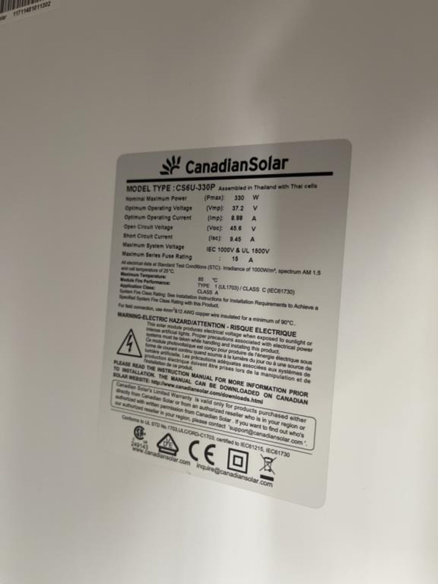 Pallet of Canadian Solar 330W Solar Panels - Image 2 of 2