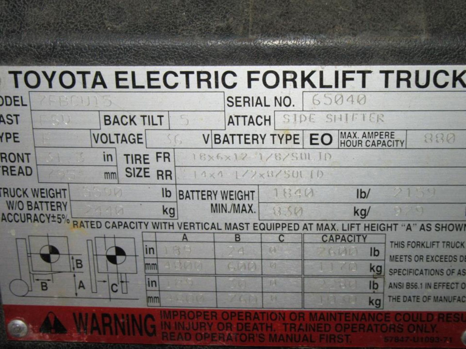 Toyota Forklift - Image 5 of 7