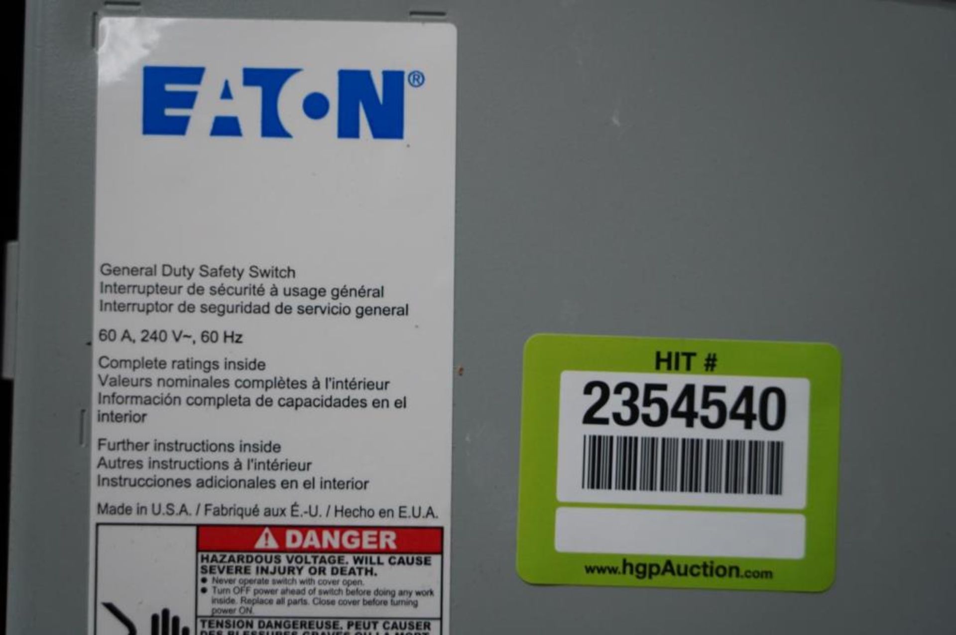 Eaton 60 Amp General Duty Safety Switches - Image 3 of 4