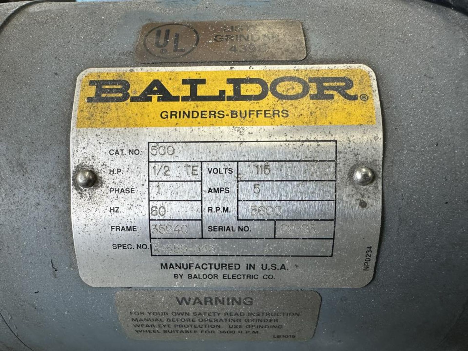 Baldor Carbide Tool Bench Grinder - Image 4 of 4