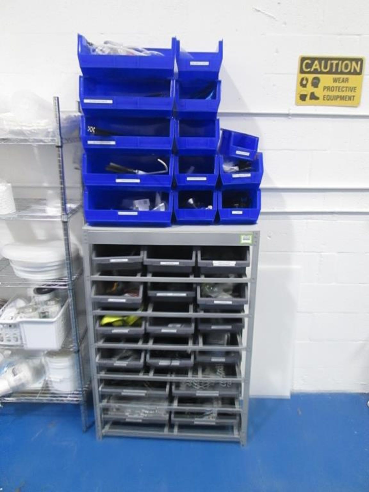 Light Duty Shelving Unit with Plastic Totes