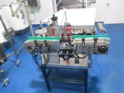 In-Line Automatic Bottle Labeler w/ Digital Controls and Feed Table