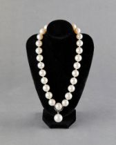 PEARL AND DIAMOND NECKLACE