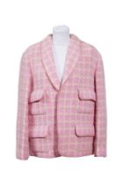 CHANEL BY KARL LAGERFELD SPRING 1996 Iconic pink tweed blazer