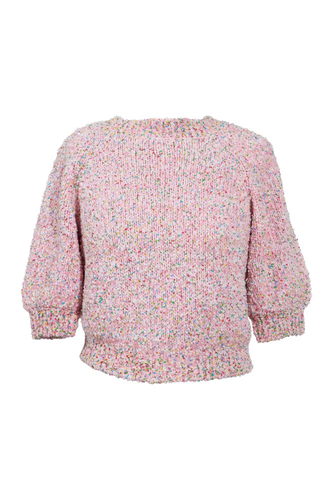 CHANEL BY KARL LAGERFELD SPRING, PARIS SEOUL CRUISE 2016 Pink pullover with multi coloured sequins