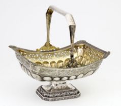 SILVER CAKE BASKET WITH CARVED FLORAL ORNAMENT Russia, Moscow, assay master’s mark Dubrovin N.L., ma