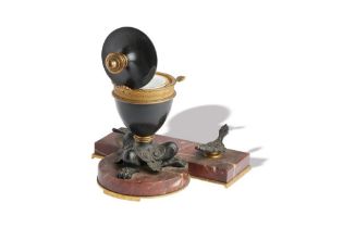 H. LUPPENS & CIE BRONZE INKWELL, 19TH CENTURY