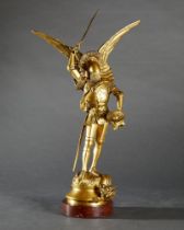 EMMANUEL FREMIET (1824 - 1910) Saint Michael the Archangel slaying the dragon